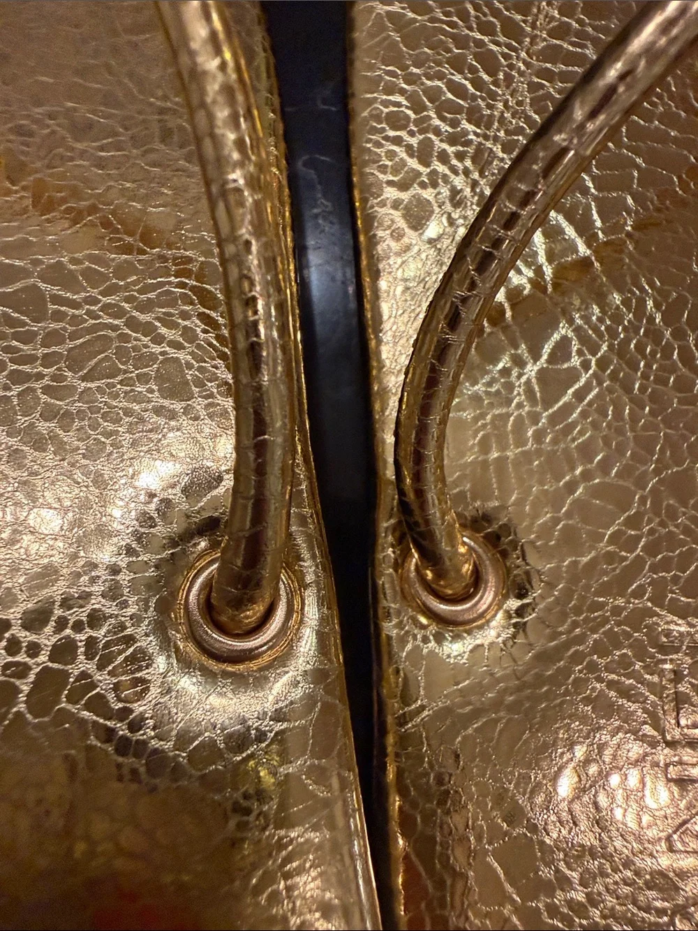 CHANEL Metallic Gold Leather Thong Sandals with Double CC Logo